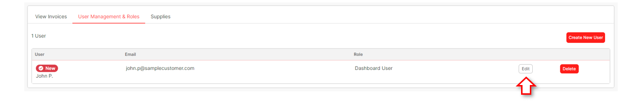 Edit button on a user row