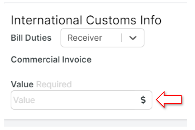 Value field for the package